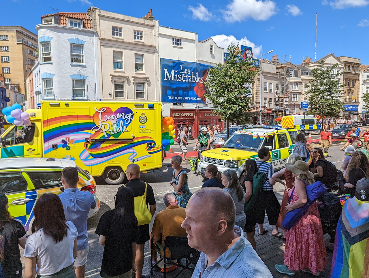 Crowds celebrating at Bristol Pride